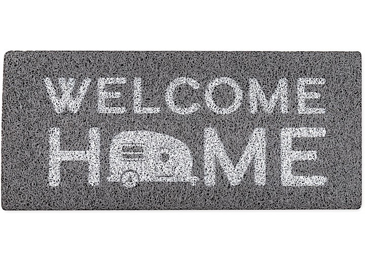 Camco - Life Is Better At The Campsitestep Rug Pvc Scrub 22in X 23in Gray Welcome Home - 53195