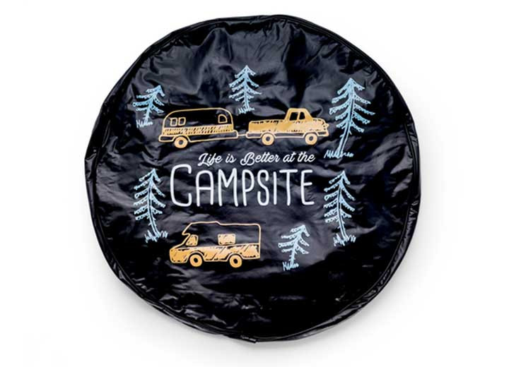 Camco - Libatc Cover Spare Tire J_27in Vinyl Black Sketch 3color - 53292