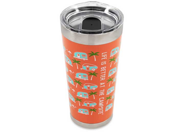 Camco - Libatc Wrapped Tumbler Pink Palm Tree Pattern 20oz - 53322