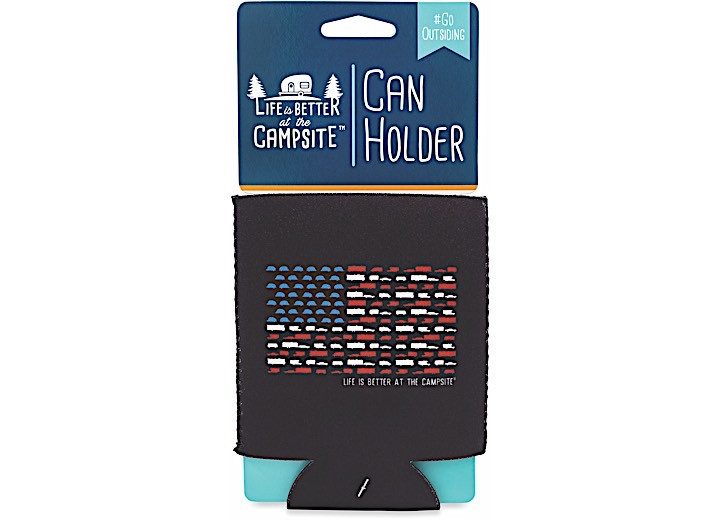 Camco - Life Is Better At The Campsite Can Holder Patriotic Flag - 53378
