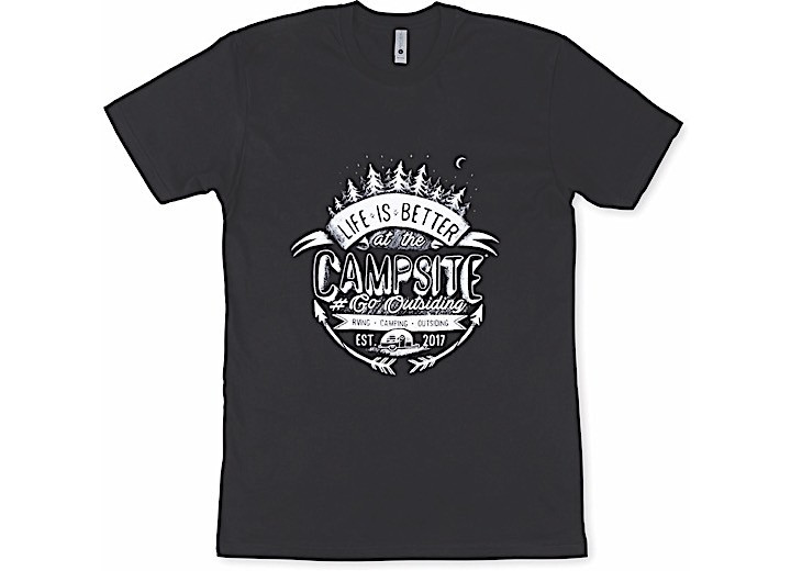 Camco - Life Is Better At The Campsite Shirt Chalk Emblem Black Medium - 53431