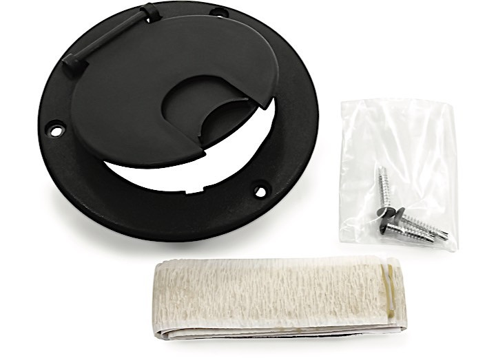 Camco - Electric Cable Hatch W/o Back Black - 55066