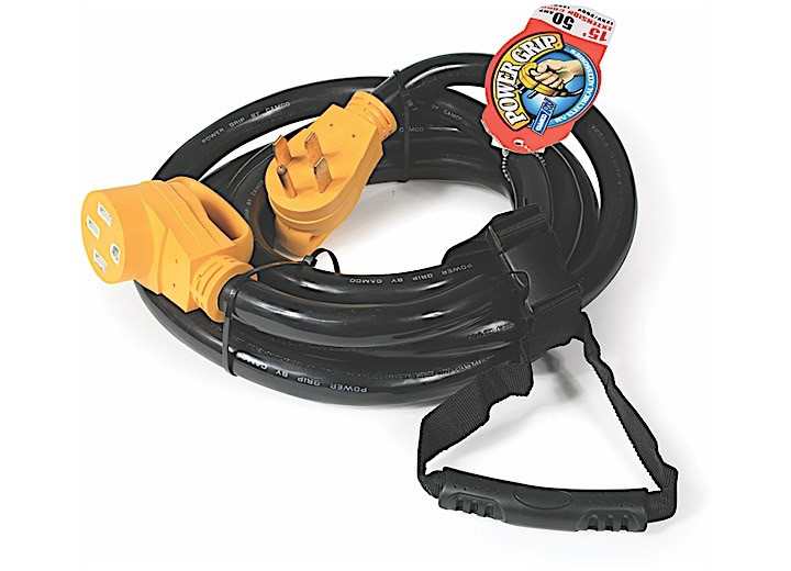 Camco - 50m/50f Amp 15ft Powergrip Ext Cord 125250v/12500w 6/8 Gaccsaus - 55194