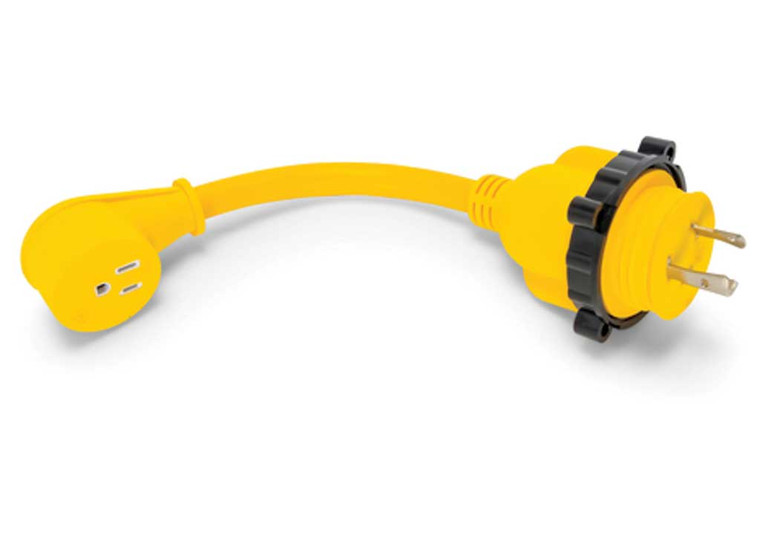 Camco - Powergrip Marine  Dogbone 12in 30amlocking/15af Yellow/black - 55616