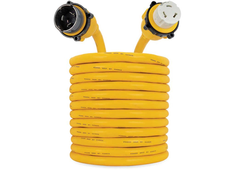 Camco - Powergrip Marine  Cord 50ft 50amlocking/50aflocking Yellow/black - 55623