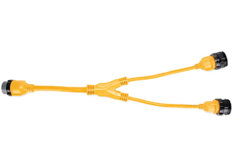 Camco - Powergrip Marine  Y Adapter 50am Locking/2 X 30af Locking Yellow/black - 55628