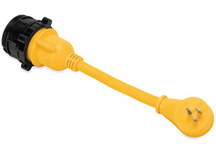 Camco - Powergrip Marine  Dogbone 12in 15am/30aflocking Yellow/black - 55635