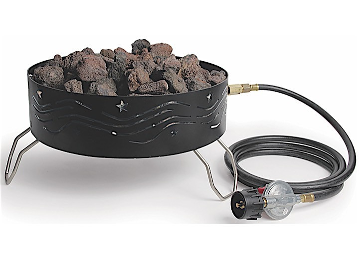 Camco - Campfire Portable W/ 8ft Hose And Regulator 14.5in Dia - 58041