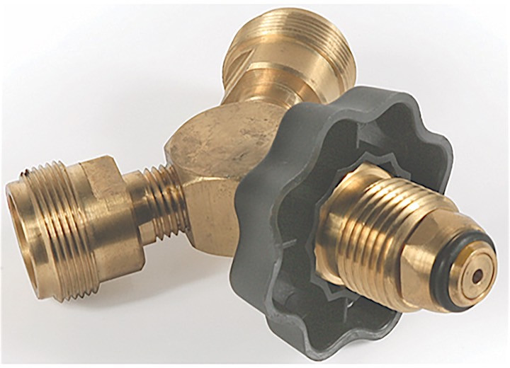 Camco - Camco Lp Y Adapter Male Pol X (2) 1in20 Male Clamshell - 59893