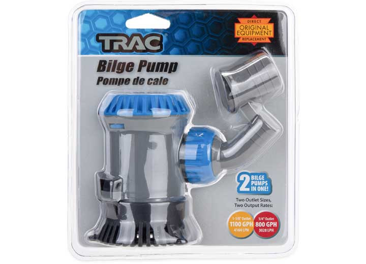 Camco - Bilge Pump 800/1100gph 3/4in & 11/8in Outlets - 69301