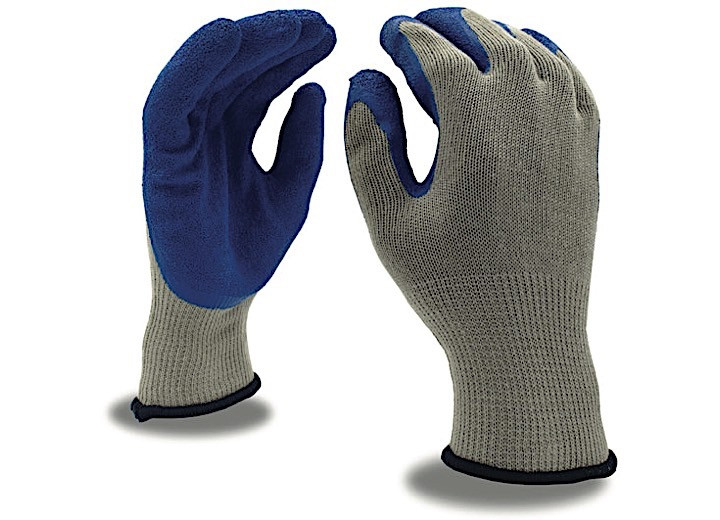 Cordova Consumer - Corgrip 10g Poly/cotton Blended Gray Glove Blue Crinkle Latex Palmen2142 1/dzsize M - 38982