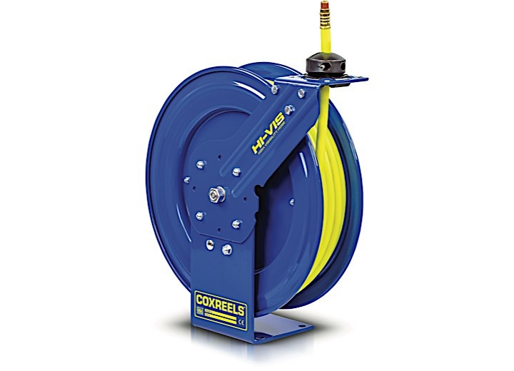Cox Reels - Low Press Spring Rew Hose Reel3/8in Id W/high Vis Safety 50ft Hybrid Hose 300 Psi - P-LP-350-HV