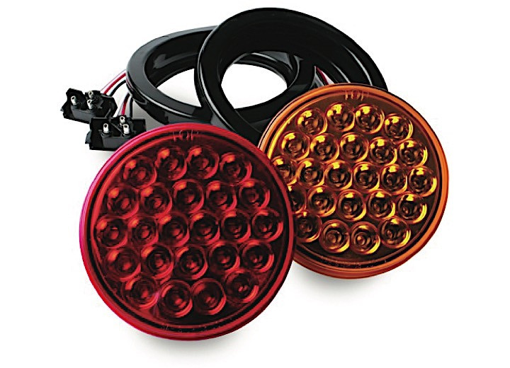 Custer - 4in Round Red 24 Led Light W/ Mirror - CPL4R-M