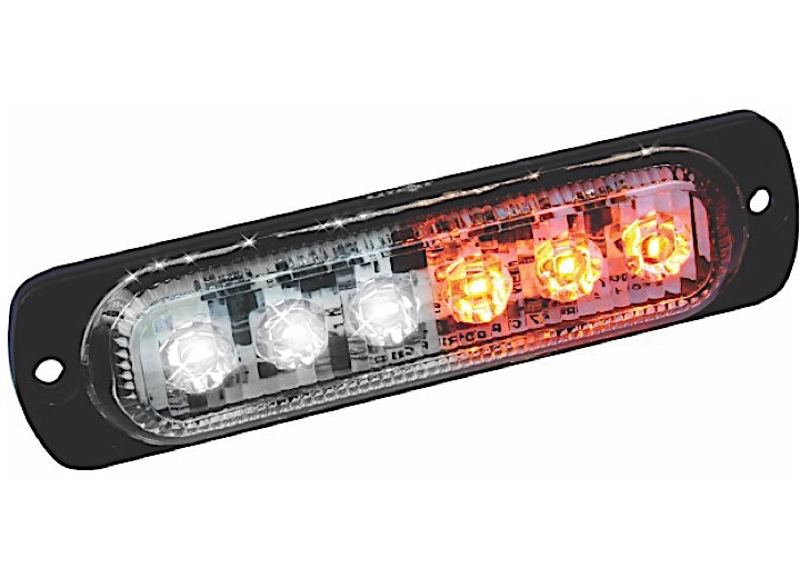 Custer - Amber White Led Ultra Slim Strobe 6watt Cree 480 Lumens 4 1/2 Inlong 19 Fla - STR61AW