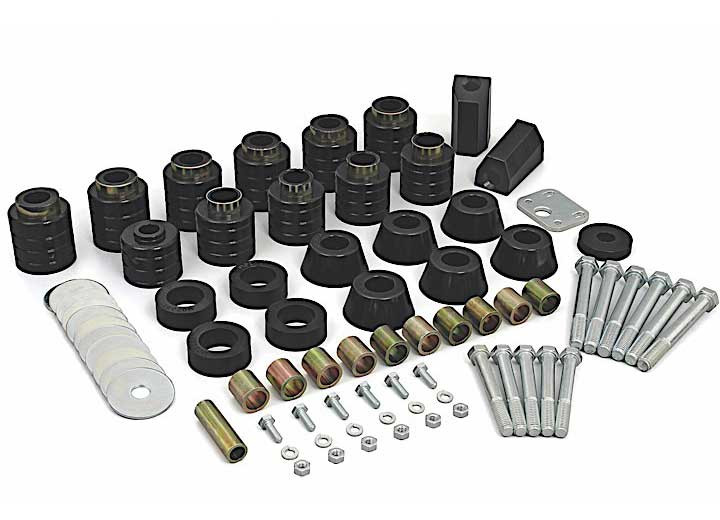 Daystar - 8796 Wrangler Body Lift Kit 1in(replaces Factory Mounts Incl Hardware & Radiator Core Supports) - KJ04505BK