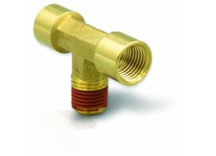 Dicor - 4port Propane Tee Inlet Fem Pol 1/4in Inverted Flare Outlets 1in20 Male Throwaway Cyl Thread - LP-POLTEE