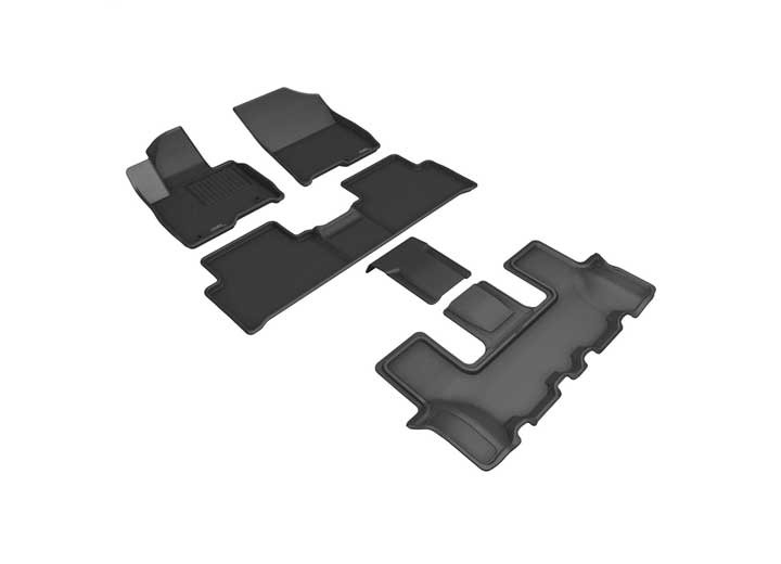 3D Mats - 22c Kia Sorento Full Set Maxpider Custom Fit Kagu Floor Mat Black - L1KA07401509