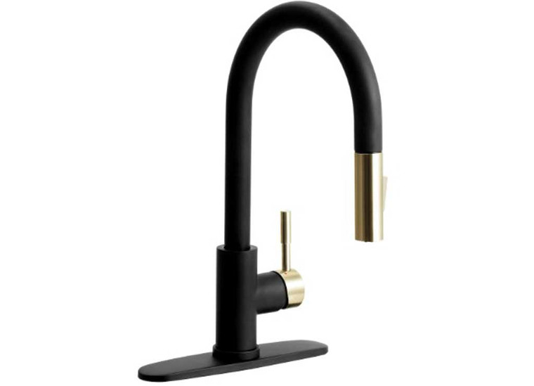 Dura Faucet - Streamline Pulldown Rv Kitchen Faucet  Matte Black/satin Nickel - DF-MK530SLK-MBSN