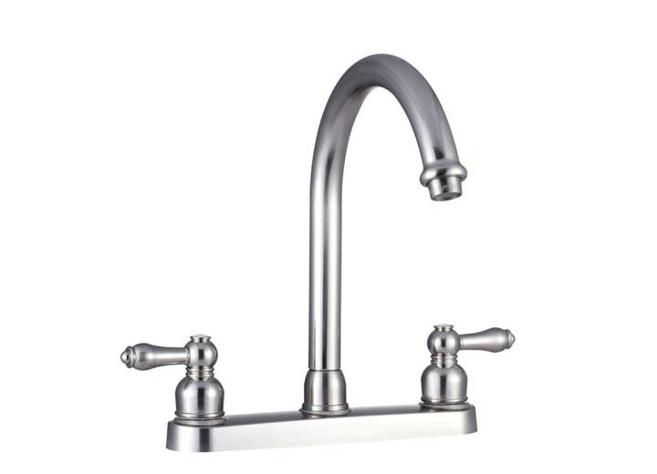 Dura Faucet - Nonmetallic Hirise Rv Kitchen Faucet  Brushed Satin Nickel - DF-PK340L-SN