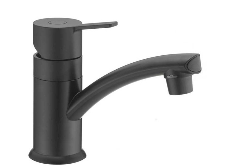 Dura Faucet - Modern Single Lever Centerset Rv Lavatory Faucet  Matte Black - DF-PL200M-MB