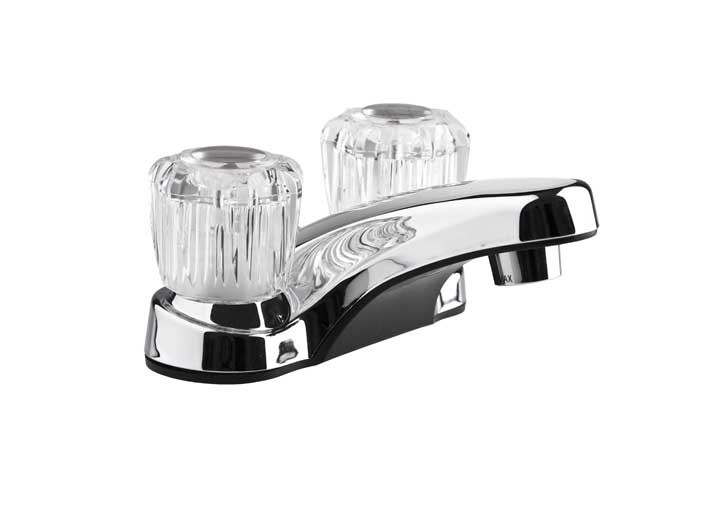 Dura Faucet - Rv Lavatory Faucet W/crystal Acrylic Knobs  Chrome Polished - DF-PL700A-CP