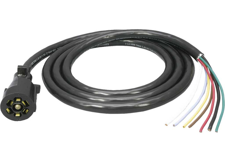 Draw-Tite - Wiring Connector 7way Molded Trailer End W/ 10ft Wire - 50-67-005