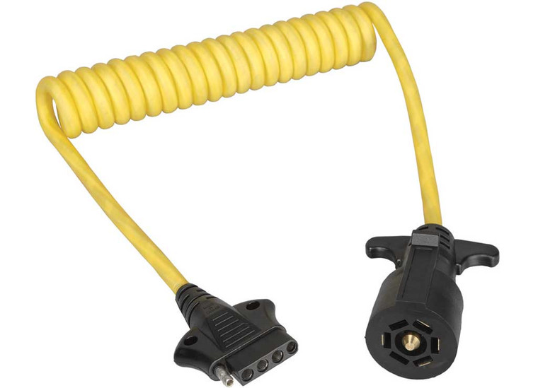 Draw-Tite - 7way Flat Pin To 5 Way Flat 4ft Coiled Adapter - 787195