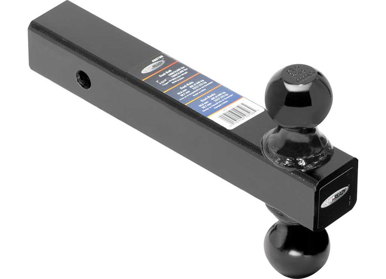 Draw-Tite - Dualball Ball Mount 2in Sq Solid Shank 8in Length W/black 2in & 2 5/16 Balls - 80796