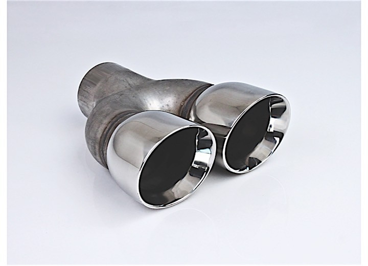 Different Trends - Dual Parallel 3in Double Wall Angle Tip Ss Exhaust Tip 2.25in Id / 3inx6.25in Od - DT-24096