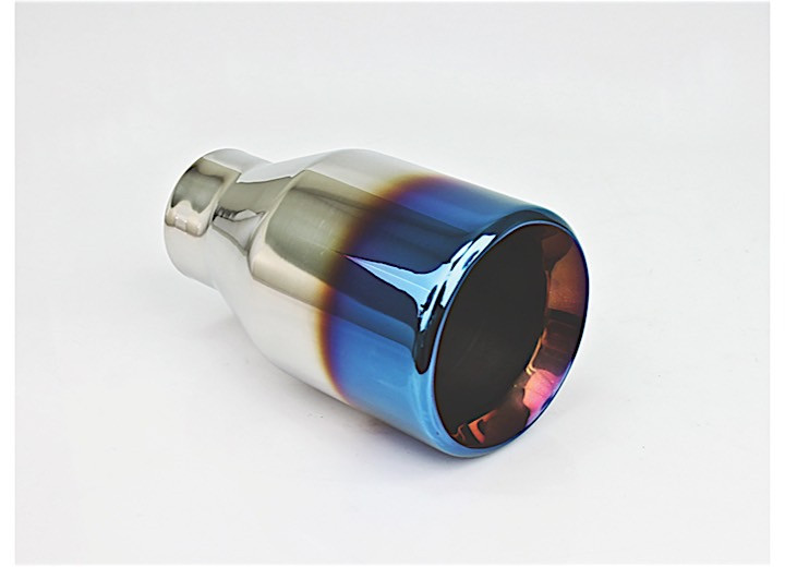 Different Trends - 4in Double Wall Straight W/blue Flame Exhaust Tip 2.25in Id / 4.00in Od - DT-24158BF