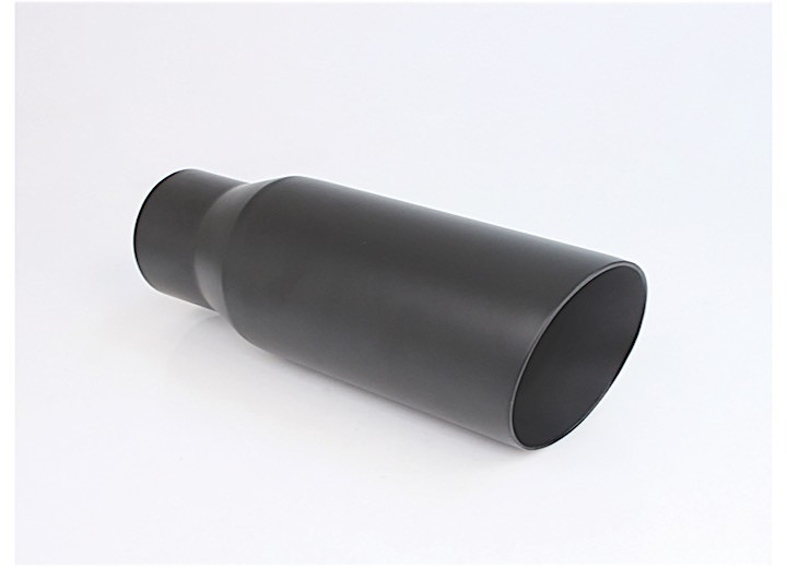 Different Trends - Black Powder Coated 12in Double Wall Angle Blk Exhaust Tip 3.00in Id / 4.00in Od - DT-30038DWBK