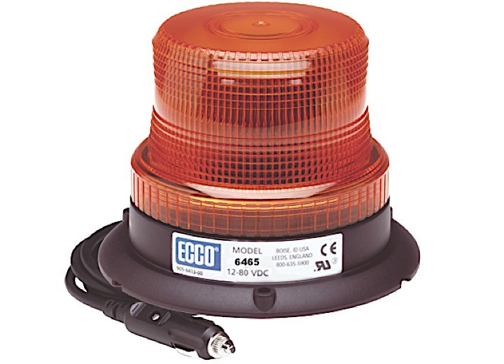 Ecco Safety Group - Led Beacon: Low Profile 1280vdc Pulse8 Flash Magnet Mount Amber - 6465A-MG
