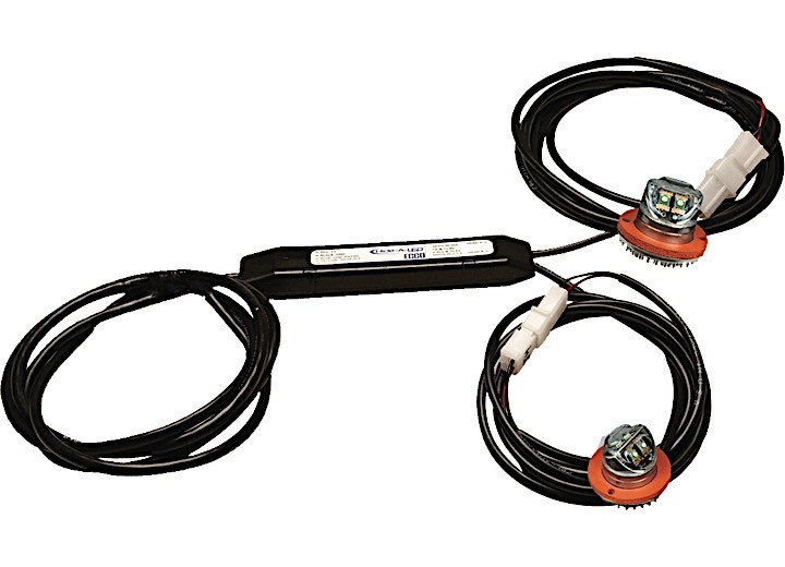 Ecco Safety Group - Led Flasher: Hidealed 2 Head Wide (4 Led) 12vdc Clear/clear - 9021CC