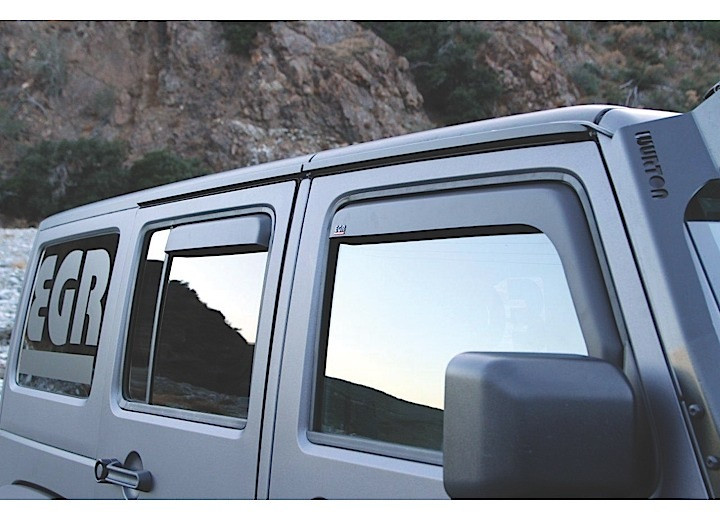EGR - 0716 Wrangler 4dr 4pc In Channel Slimline Window Visors Matte Black - 575155