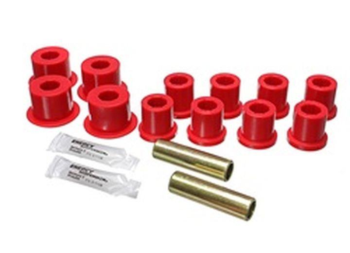 Energy Suspension - Rear Leaf Spring Bushing Set W/frame Shackle Setredperformance Polyurethane - 8.2103R