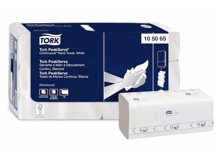 TORK - Advanced Peakserve Continuous Hand Towel 1ply 7.91inx8.85in White 12x410 - 105065