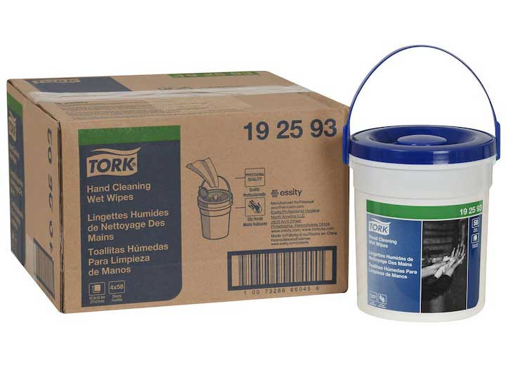 TORK - Hand Cleaning Wet Wipe Bucket 1ply 10.6inx10.6in White 4x58 - 192593
