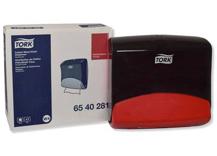 TORK - Performance Folded Wiper/cloth Dispenser Red/smoke 1/cs - 6540281