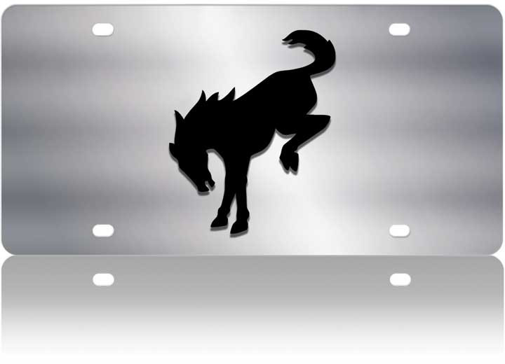 Eurosport - Bronco Black Logo Only Stainless Steel License Plate - 1527-1L