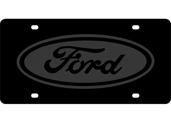 Eurosport - Blk Ss Plate W/ Blk Ford Logo - 3501-7