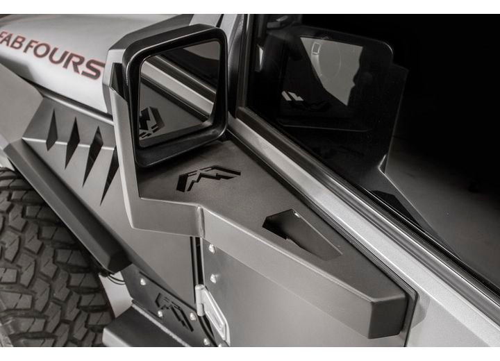 Fab Fours - 0718 Jeep Jk Front Door Skin Mirror Protector Matte Black - JK3001-1