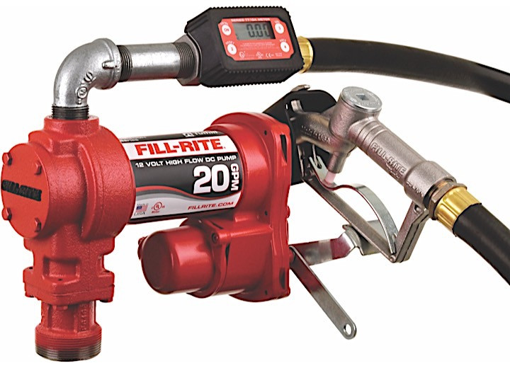 Fill-Rite - 12v Dc 20 Gpm Fuel Transfer Pump With Digital Meter & Manual Nozzle - FR4219H