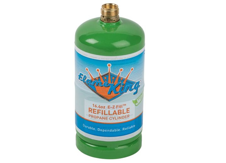 Flame King - 1lb Refillable Lp Cylinder 16.4oz. Green - FLMKNG164LP