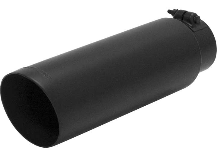 Flowmaster - Exhaust Tip Logo Embossed Ss Black Ceramic Coated Double Wall Angle Cut 3. - 15398B