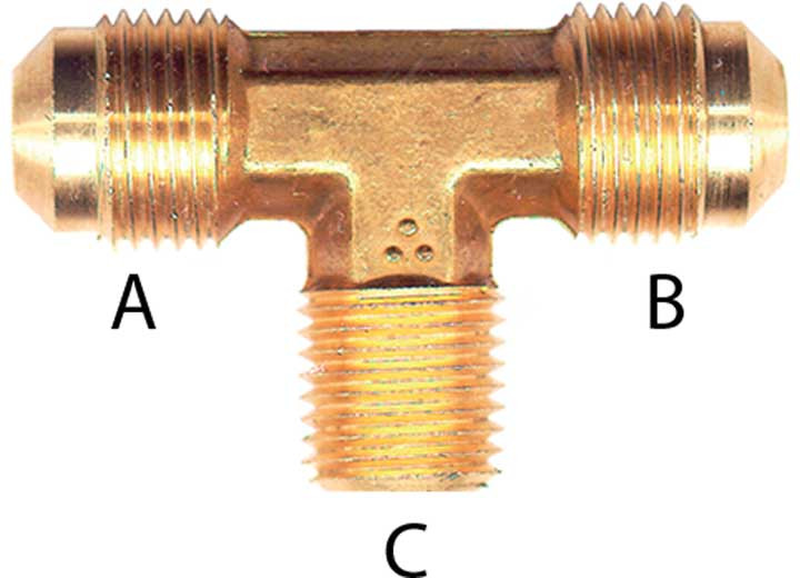 Fairview  - Brass Tee3/8in Tube X 1/4in Male Pipe - 45-6B