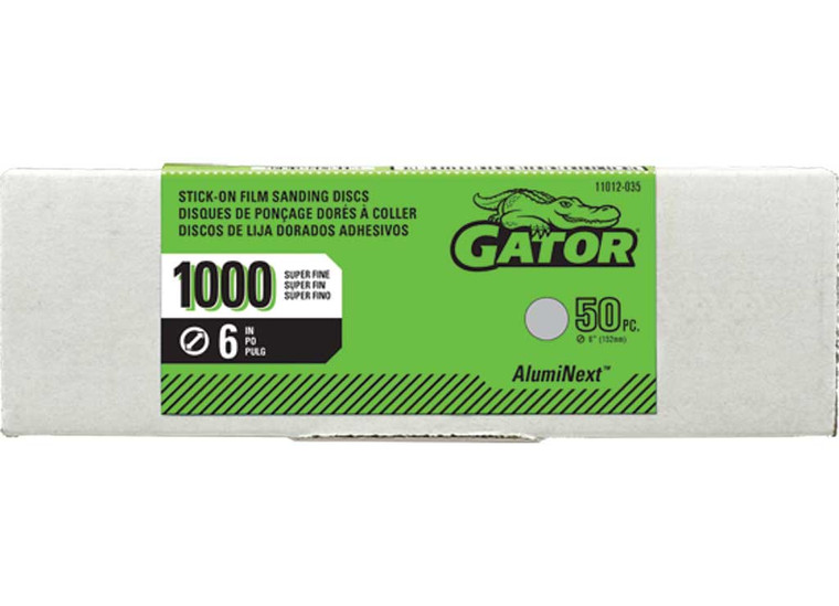 Gator Finishing - Stickon Film Sanding Discs Psa Gray 1000 Grit 6 In 50 Pk - 11012035