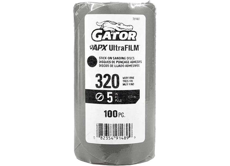 Gator Finishing - Apx Ultrafilm Stickon Sanding Discs Psa Gray 320 Grit 5 In 100 Pk - 391489