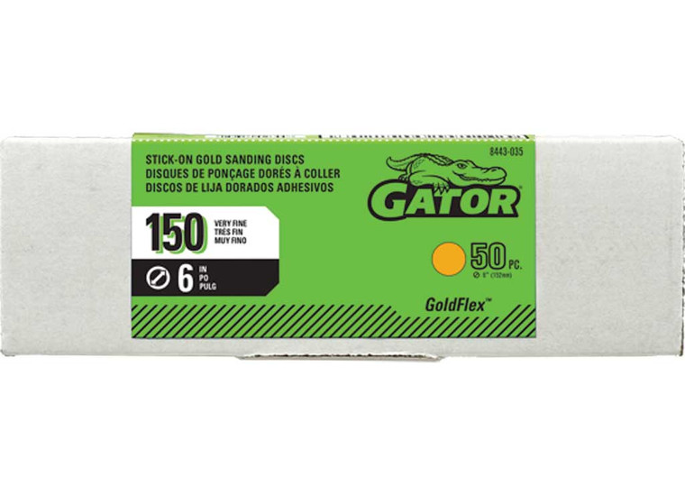 Gator Finishing - Stickon Sanding Discs Gold 150 Grit 6 In 50 Pk - 8443035