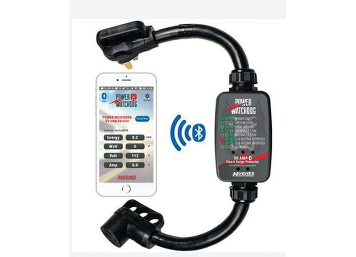 Hughes - 50a Gen I Power Watchdog Rv Surge Protector W/bluetoothhardwiredblk - PWD50