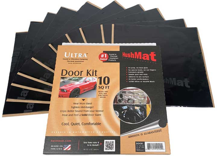 Hushmat - Hushmat Ultra Door Kit 10  12in X 12in Sheets 10sq.ft. Black - 10200